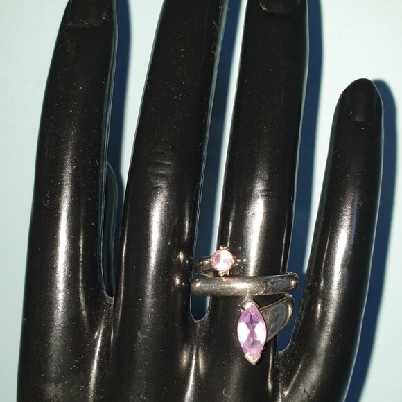 Vintage Fancy Natural Amethyst 925 Sterling Silver Wrap Ring - Picture 5 of 12